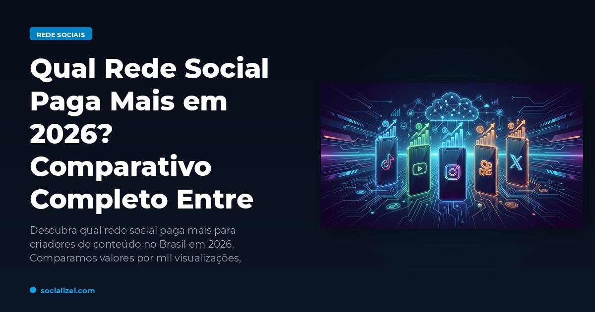 Qual Rede Social Paga Mais em 2026? Comparativo Completo Entre TikTok, YouTube, Instagram, Kwai e X